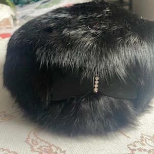 Black Vintage Fur Hat